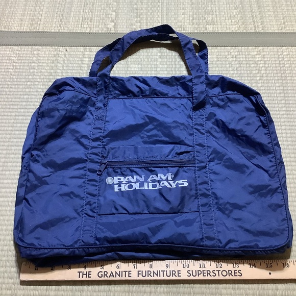 Vintage Pan Am Holidays Blue Travel Bag - Picture 4 of 7